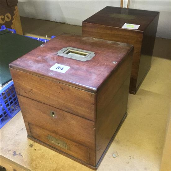 2 19th century mahogany and brass bound apothecary boxes